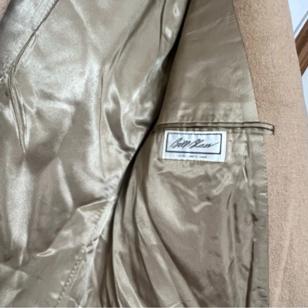 Bill Blass VTG 100% Camel Hair Wool Blazer Sport Coat Tan Size Large